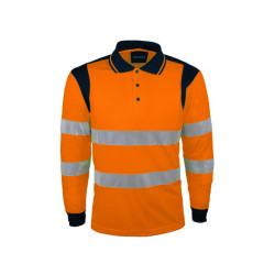 polo haute visibilité orange manches longues Singer Safety taille L_ref PUNTO-2