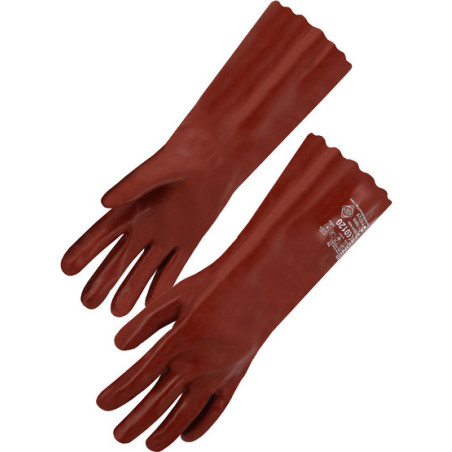 gants PVC rouge simple enduction Singer Safety taille 10_ref PVC740