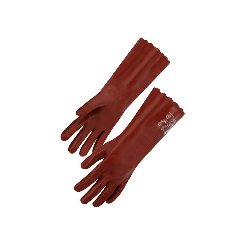 gants PVC rouge simple enduction Singer Safety taille 9_ref PVC740