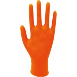 Gants nitrile jetables orange Stilker taille 8 - boite de 100_ref SOD65101