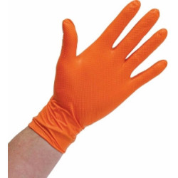 Gants nitrile jetables orange Stilker taille 11 - boite de 100_ref SOD65104-1
