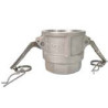 COUPLEUR "D" DOUILLE FILETEE FEMELLE BSP & CAMES INOX 1"1/2