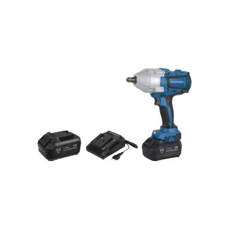 Clé à choc sans fil 1/2 pouce 20V Brushless SCHNEIDER avec batterie 5Ah et coffret_ref SOD50988