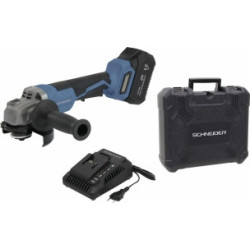 Meuleuse d'angle sans fil Brushless 20V SCHNEIDER avec batterie Li-Ion 4Ah et chargeur rapide_ref SOD50979