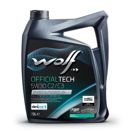 HUILE WOLF OFFICIAL TECH 5L - 5W30 C2/C3