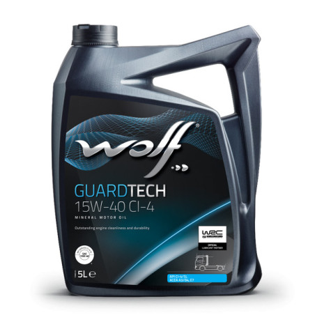 HUILE WOLF GUARD TECH 15W-40 CI-4 - 5 LITRES