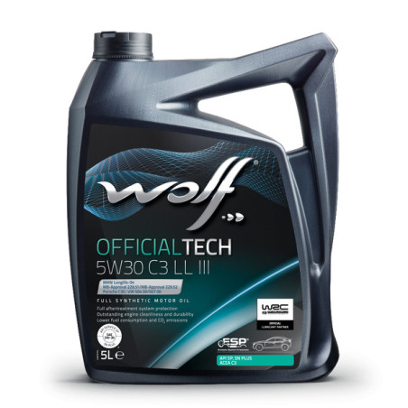 LUBRIFIANT WOLF OFFICIAL TECH 5W-30 C3 LL III - 5 LITRES