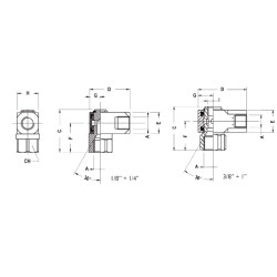 Raccord tournant 1/4" BSP femelle- femelle AIRFIT_REF 2503+13+13-1
