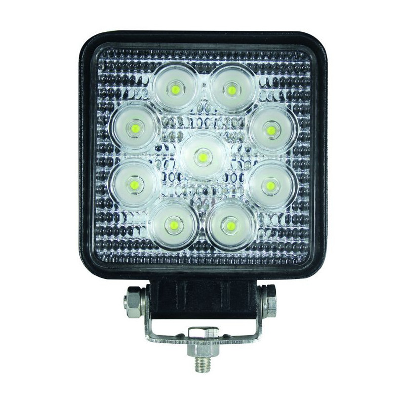 Phare de travail carré 9 LED Epistar 10/30V IP68 ROBERT LYE_ref 399404