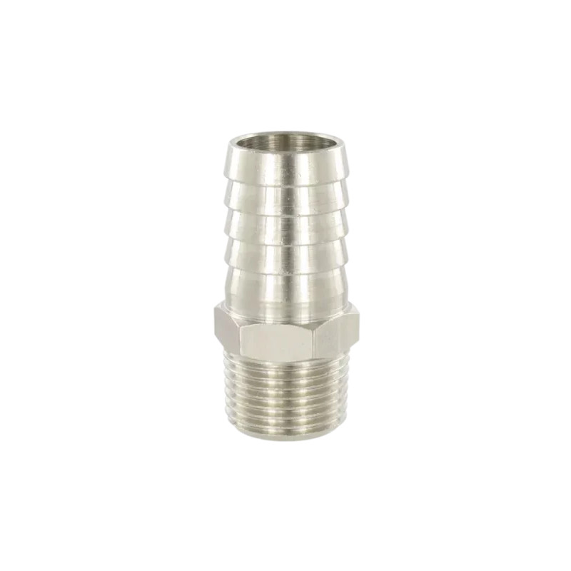 Douille cannelée longue Airfit 1/8-Ø9 en laiton nickelé_ref 2304+L9+10
