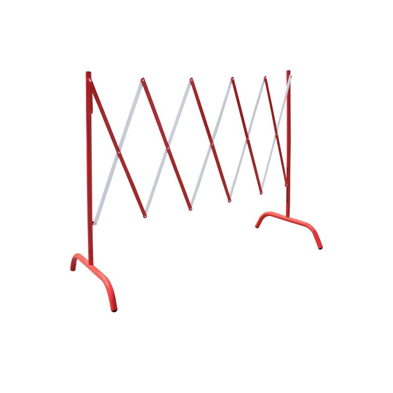 BARRIÈRE DE CHANTIER EXTENSIBLE EN ACIER ROUGE/BLANC - L MAXI 2,30M / H 1,08