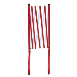 BARRIÈRE DE CHANTIER EXTENSIBLE EN ACIER ROUGE/BLANC - L MAXI 2,30M / H 1,08