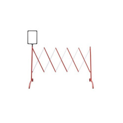 BARRIÈRE DE CHANTIER EXTENSIBLE EN ACIER ROUGE/BLANC - L MAXI 2,30M / H 1,08