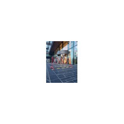 BARRIÈRE DE CHANTIER EXTENSIBLE EN ACIER ROUGE/BLANC - L MAXI 2,30M / H 1,08