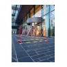 BARRIÈRE DE CHANTIER EXTENSIBLE EN ACIER ROUGE/BLANC - L MAXI 2,30M / H 1,08