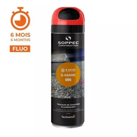TRACEUR DE CHANTIER TEMPORAIRE ROUGE FLUORESCENT S MARK