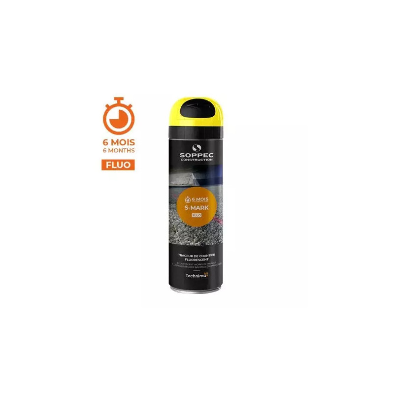 TRACEUR DE CHANTIER TEMPORAIRE JAUNE FLUORESCENT S MARK