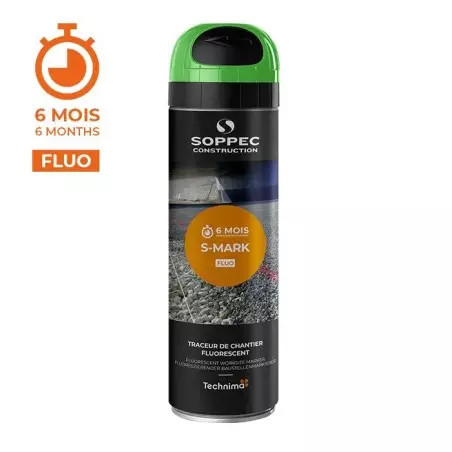 TRACEUR DE CHANTIER TEMPORAIRE VERT FLUORESCENT S MARK