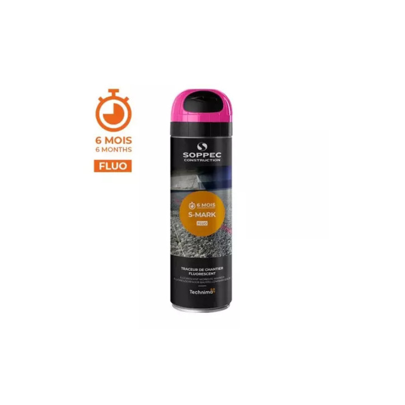 TRACEUR DE CHANTIER TEMPORAIRE ROSE FLUORESCENT S MARK