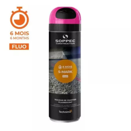 TRACEUR DE CHANTIER TEMPORAIRE ROSE FLUORESCENT S MARK