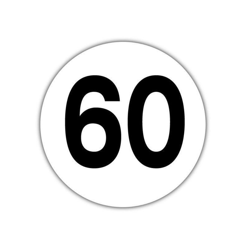 DISQUE LIMITATION DE VITESSE ADHESIF 60 KM/H