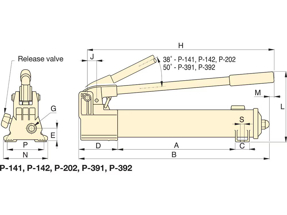 ENERPAC SCHEMA_POMPE HYDRAULIQUE MANUELLE ENERPAC - VITESSE UNIQUE_REF P39